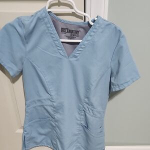 Grey's Anatomy Sky Blue V-Neck Scrub Top